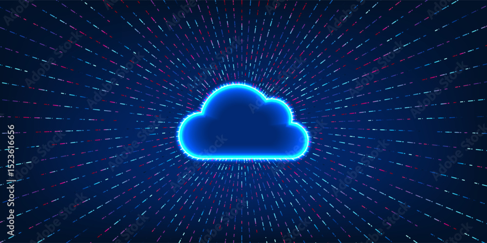 Poster cloud technology, working with light emitted around the body, conveys the ability to manage and proc