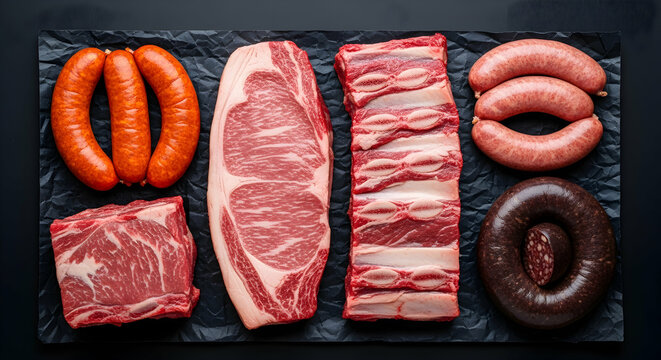 Various Cuts of Meat for an Asado Barbecue