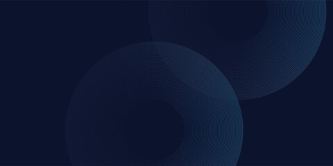 Abstract blue glowing geometric lines on dark blue background. Modern shiny blue circle lines pattern modern