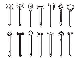 Crowbar Minimalist 2D Line Art Icon Pack