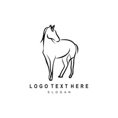 Minimalist Horse Logo for Equestrian Businesses