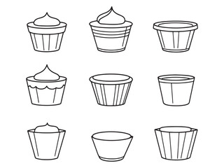 Ultra Minimalist Cupcake Holder Vector Design