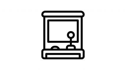arcade machine minimalist stroke animation