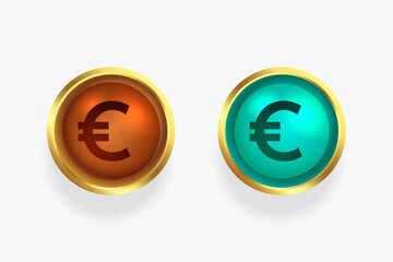 collection of european golden coin symbol design