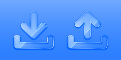 glossy download and upload web arrow symbol design