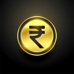 indian currency rupee golden coin background design