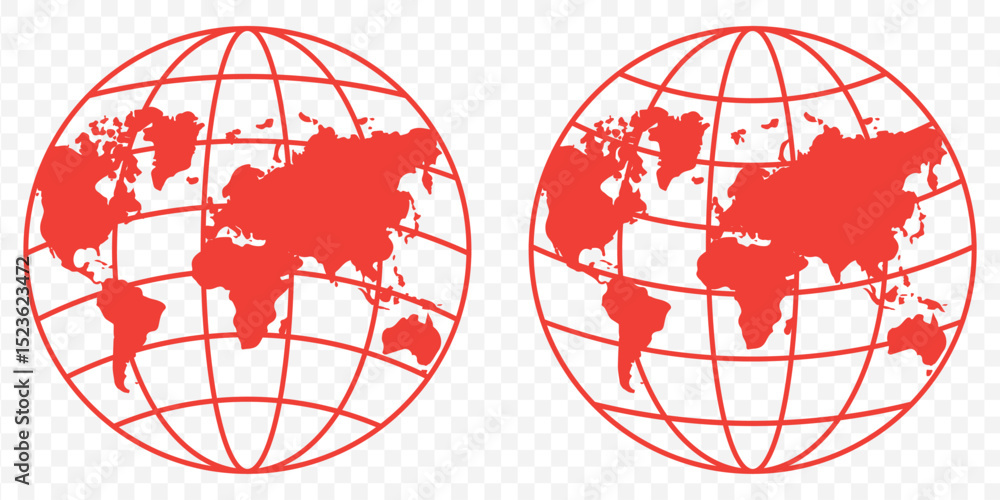 Poster world planet earth isolated icon vector illustration design in red color world icon - globe symbol v