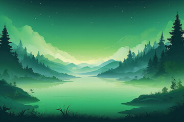 Gradient Green Dreamscape
