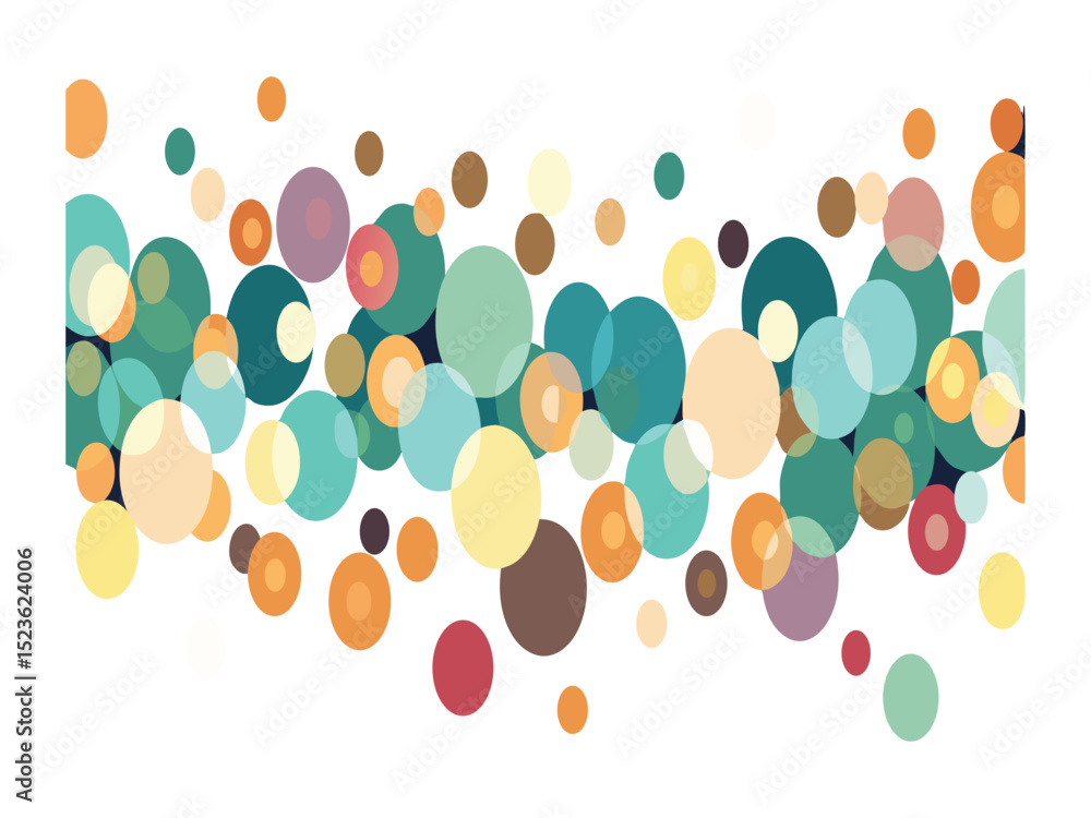 Poster abstract colorful circles pattern isolated on white background