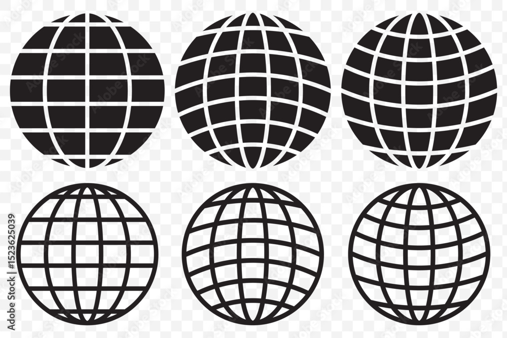 Poster globe vector icon design. globe icon. earth icon set. internet globe icon set, globe icon vector ill