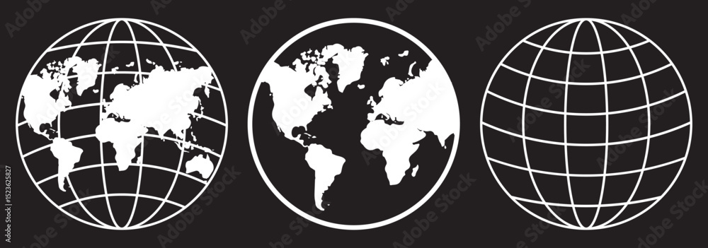 Poster globe icon vector illustration of earth for website graphic design and internet network symbol on bl