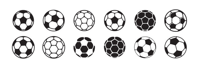 Soccer ball icon. Football game ball icons, football signs, line soccer sport ball – vector illustration eps 10. © MDABDUR