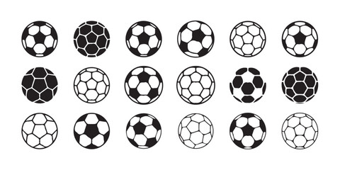 Soccer ball icon. Football game ball icons, football signs, line soccer sport ball – vector illustration eps 10. © MDABDUR