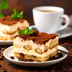 Beautifully crafted piece of tita cake with rich layers and creamy topping on display