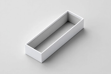 Empty White Rectangular Box on Gray Background