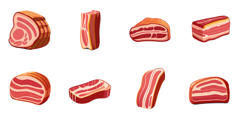 Multiple vector illustrations bacon


