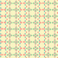 hand drawn triangles and dots. bright color repetitive background. vector seamless pattern. traditional ethnic motifs. folk decorative art. fabric swatch. wrapping paper. textile design template