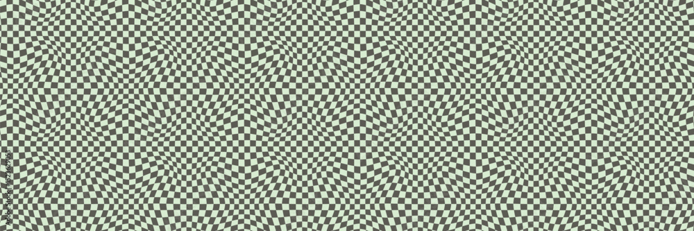 Poster vector checkered seamless pattern. retro style digital paper. distorted grid surface design illustra