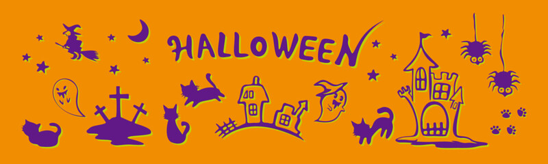 Hand drawn Halloween illustration wallpaper
