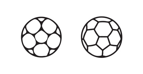 Obraz premium Soccer ball icon set in line style. football simple black style symbol,football or soccer ball icon set in different styles,vector illustration eps 10.