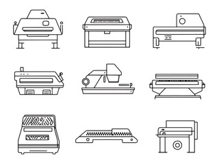Laser Cutter Ultra Minimalist 2D Line Art Set 