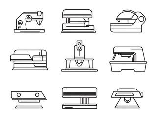 Laser Cutter Ultra Minimalist 2D Line Art Set 