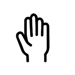 Obraz premium Simple Outline Hand Showing Five Fingers Gesture Hand Drawn Icon