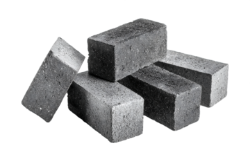 Gray Rectangular Blocks on Transparent Background, PNG