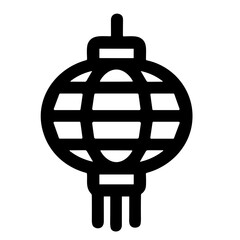 Fototapeta premium Minimalist Outline Oriental Lantern Hanging Celebration Element Art Icon