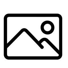 Simple Outline Landscape Image Frame Outline Mountain and Sun Icon Graphic