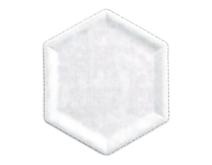 Hexagonal White Plate on Transparent Background