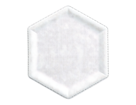 Hexagonal White Plate on Transparent Background
