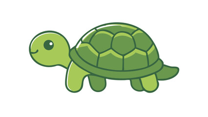 Cute and Expressive Turtle Logo Icon Featuring a Domed Shell, Short Legs, and a Forward-Stretching Neck