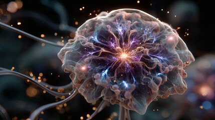 Exploring cellular dynamics animated microscopic organism digital art abstract environment colorful viewpoint