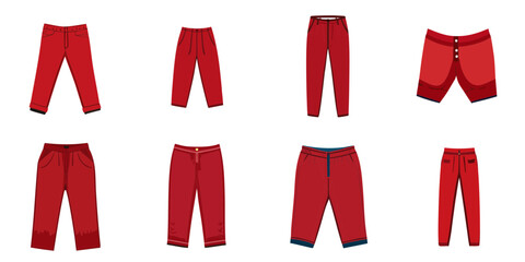 Multiple vector illustrations red pants


