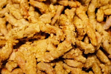 golden crispy fried pork strips, Chinese food