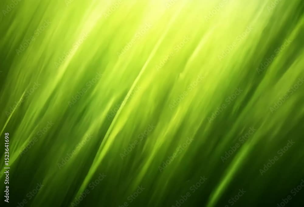 Poster abstract green background with blurred lines suggesting natural elements like grass or leaves, creat
