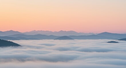 Fototapeta premium Misty Mountain Ridges at Dawn