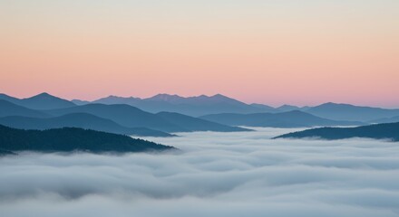 Obraz premium Pastel Sky Above Forest Hills