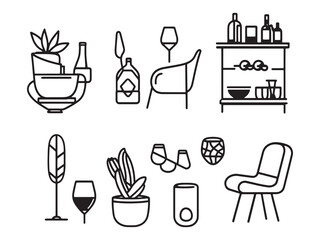 Lounge Simple Line Art Collection