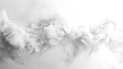 Fototapeta premium Abstract Cloud Formation Studio Digital Art White Background Eye Level Horizontal Pure White Background