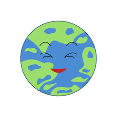 Planet earth flat vector color illustration