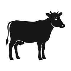 black silhouette of a cow