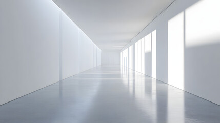Obraz premium Exploring Minimalist Interior Photography in Contemporary Gallery Spaces with Pure White Backgrounds