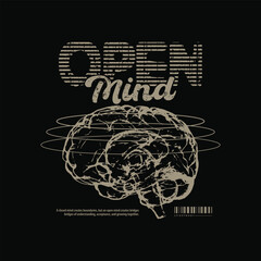 Open mind streetwear graphic t-shirt and apparel design