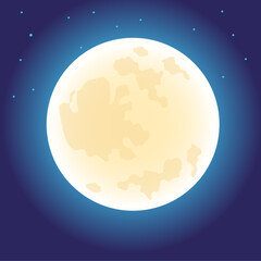 vector moon on color background illustration