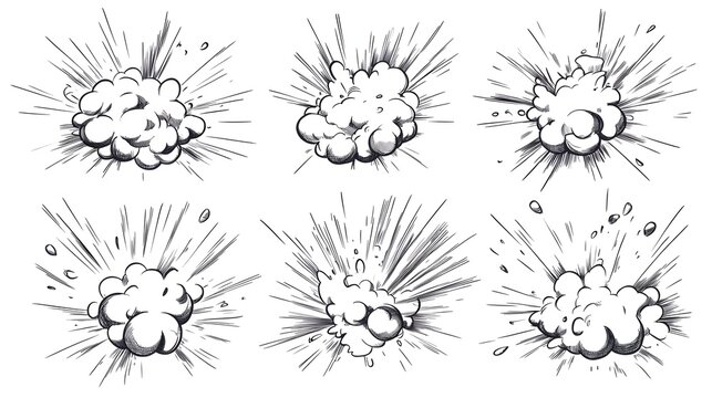 A set of cartoon explosions