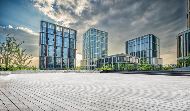 Modern Urban Architecture Against a Dramatic Sky