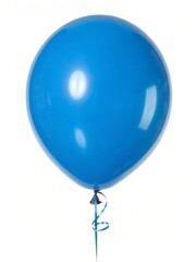 blue ballons flying in isolated white background