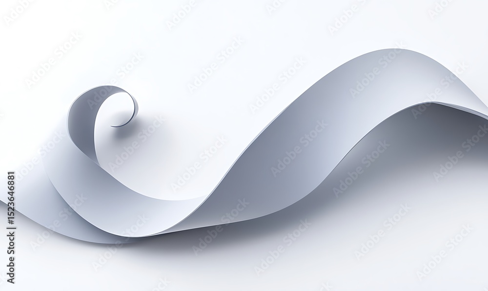 Poster elegant white paper curl on smooth background for creative design